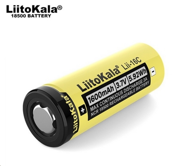 Batteria ricaricabile LiitoKala 18500 1600mAh 3.7V Li-ion